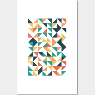 Bright Geometric Colourful Triangle Pattern Posters and Art